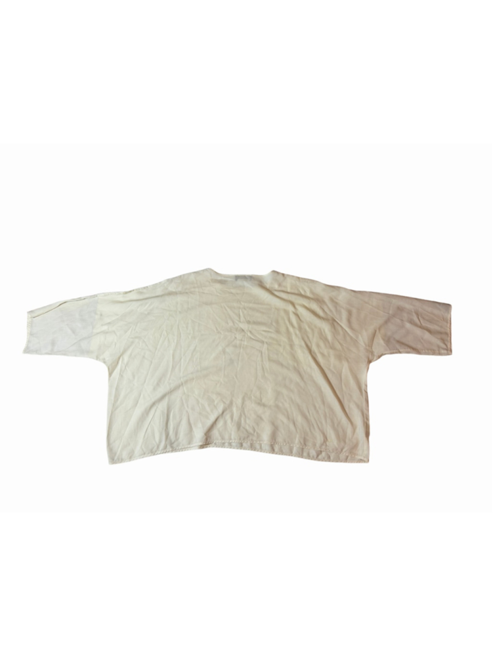 Eskandar Ivory Cotton Silk Oversized Boxy Tunic Top Made in England